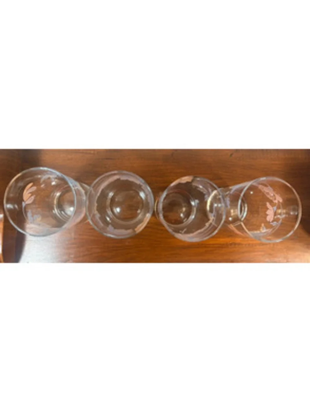 Vintage Set of 4 Floral Drinking Glasses